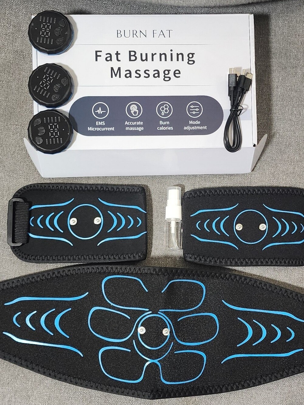 Wireless Black Toning Belt with LED Controller - Black